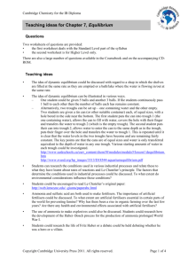 Teaching ideas for Chapter 7, Equilibrium