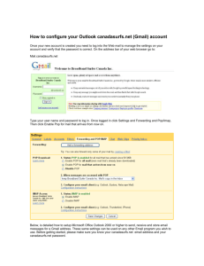 How to configure your Outlook canadasurfs.net (Gmail) account
