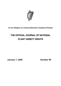 The Official Journal of National Plant Variety Rights