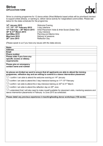 Strive Application Form 2015