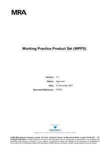 Working Practices Product Set - MRA