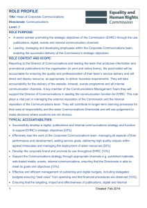 role profile - Equality and Human Rights Commission