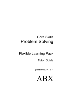 Tutor Guide for Problem Solving at Int 1