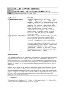 Adolescent Health - Ministry of Health, Nutrition Development