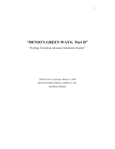DENSO`s Green Ways part 2