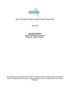 Pharmacy Practice - New York State Council of Health