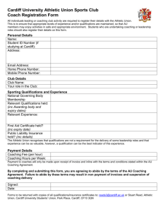 Coach Registration Form - Cardiff University Students` Union