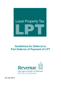 Guidelines for Deferral or Part Deferral of Payment of LPT
