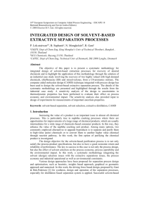 Integrated Design of Solvent-Based Extractive Separation Processes