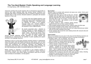 The Too-Hard Basket: Public Speaking and Language Learning