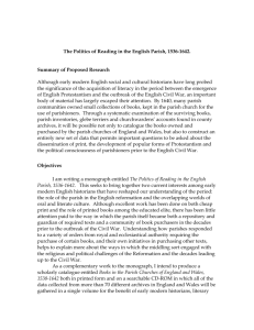 The Politics of Reading in the English Parish, 1536-1642