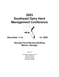 2003 Southeast Dairy Herd Management Conference Proceedings