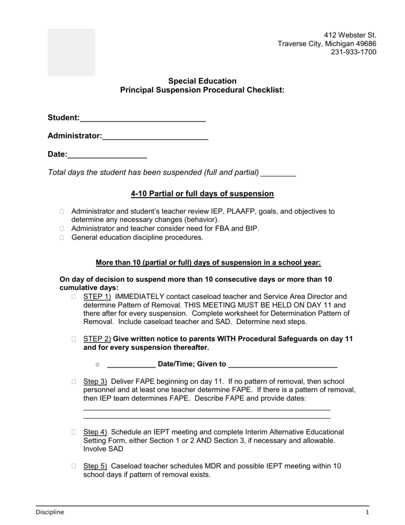 Suspension checklist 24-24-24 Pertaining To In School Suspension Worksheet