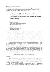 An Assessment of Faculty Performance: Some Correlates Between