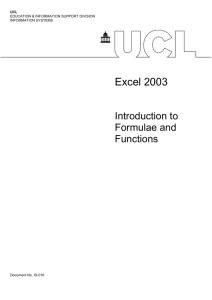 Introduction to Excel formulae and functions