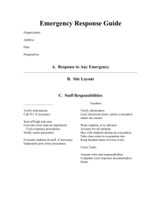 Emergency Response Guide - Department of Environmental Sciences