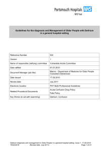 Delirium diagnosis and management in Older People in a general