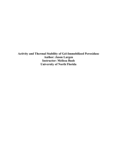 Activity and Thermal Stability of Gel