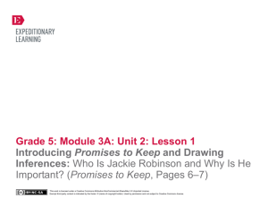 Grade 5: Module 3A: Unit 2: Lesson 1 Introducing Promises to Keep