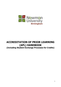 accreditation of prior learning handbook