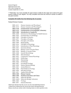 General Sciences Approved Courses List