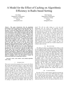 V. Testing the effect of caching on Radix sorting