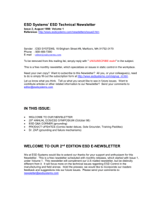 ESD Systems` ESD Technical Newsletter