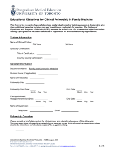Educational Objectives for Clinical Fellowship – Family