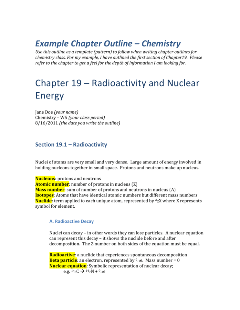 chemistry extended essay outline