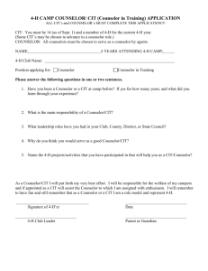 Application to be a Counselor or CIT (Counselor in Training)