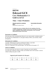 C1 Gold 1 - Maths Tallis