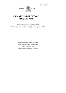 Animals (Importation) Regulations 1985