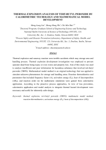 thermal explosion analysis of tert-butyl peroxide by calorimetric
