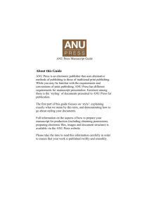ANU Press Manuscript Guide