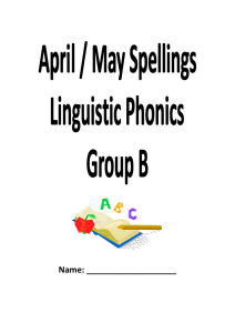 April-May spellings Group B - Roe Valley Integrated Primary