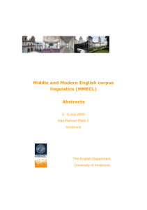 Middle and Modern English Corpus Linguistics