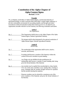 Constitution of the Alpha Chapter of Alpha Gamma