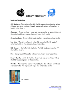 Library Vocabulary - Sierra College Library