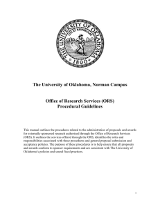 Cost Sharing Documentation - Office of Research Services
