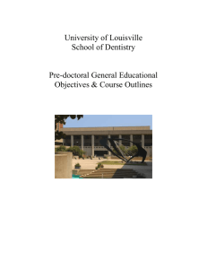 Predoctoral Educational Objectives & Course Outlines