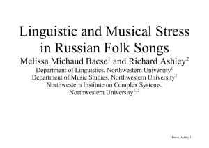 Linguistic and Musical Stress in Russian Folk Songs