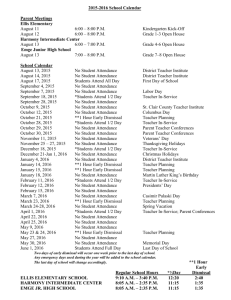 2015-2016 School Calendar