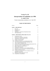 Interpretation of Legislation Act 1984