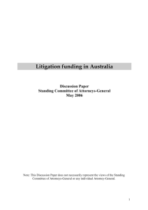1. Litigation funding in Australia