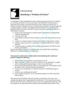 Identifying a “Problem of Practice”