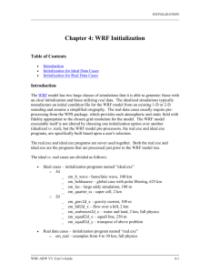 Chapter 4: WRF Initialization
