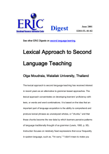 Lexical Approach to Second Language Teaching