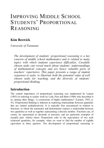 Improving Middle School Student`s Proportional Reasoning