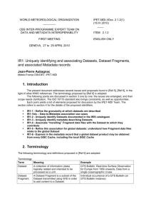 Uniquely identifying and associating Datasets, Dataset