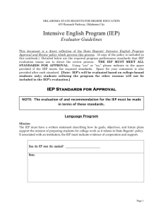 IEP Standards for Approval - Oklahoma State Regents for Higher